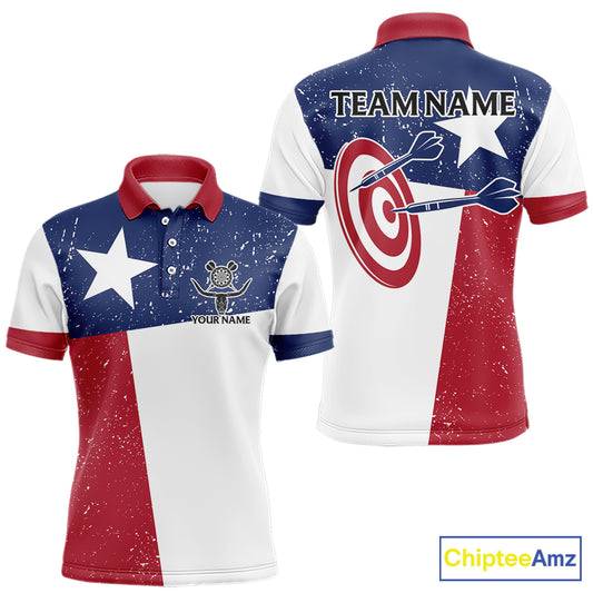 Grunge Texas Flag Men Darts Shirts Custom patriotic Texas Team Darts Jersey, Darts Clothes NQS11241