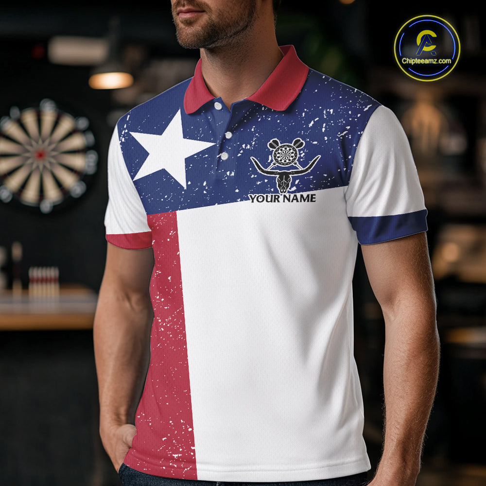 Grunge Texas Flag Men Darts Shirts Custom patriotic Texas Team Darts Jersey, Darts Clothes NQS11241