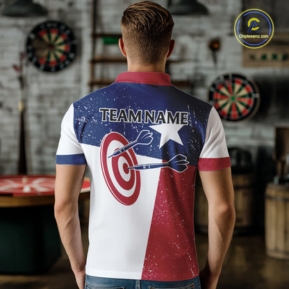 Grunge Texas Flag Men Darts Shirts Custom patriotic Texas Team Darts Jersey, Darts Clothes NQS11241