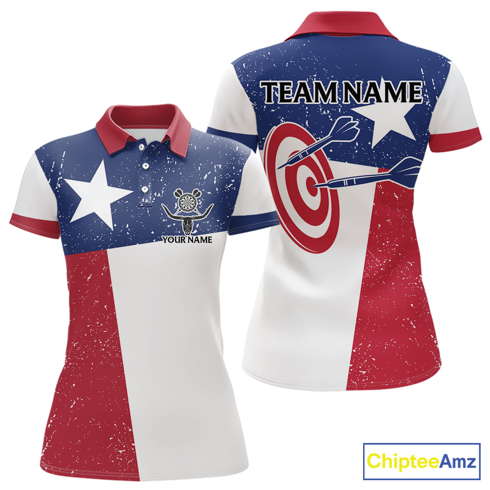 Grunge Texas Flag Women Darts Shirts Custom patriotic Texas Team Darts Jersey, Darts Clothes NQS11241