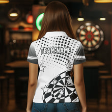Load image into Gallery viewer, Personalized Black and White Stars Darts Shirt For Women Custom Dart Team Jerseys NQS9511