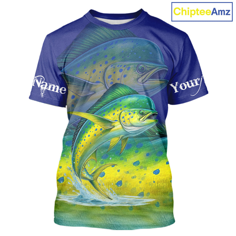 Personalized Mahi Mahi fishing scales blue sun protection fishing shirts, Dorado fishing jerseys NQS11435