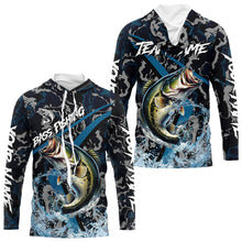 Load image into Gallery viewer, Custom Largemouth Bass Fishing Camo Long Sleeve Fishing Shirts, Personalized Bass Fishing Team Jerseys NQS9677