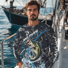 Load image into Gallery viewer, Custom Largemouth Bass Fishing Camo Long Sleeve Fishing Shirts, Personalized Bass Fishing Team Jerseys NQS9677