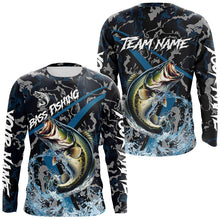 Load image into Gallery viewer, Custom Largemouth Bass Fishing Camo Long Sleeve Fishing Shirts, Personalized Bass Fishing Team Jerseys NQS9677