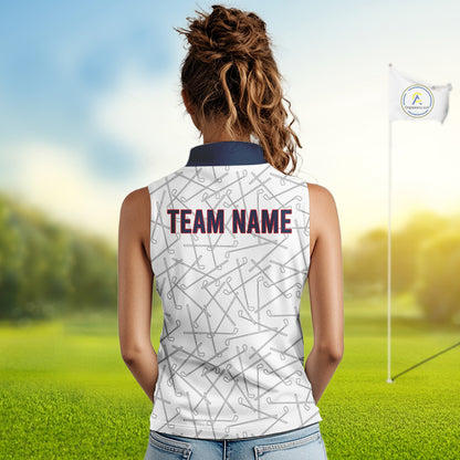 Personalized Red, White and Blue American Flag Star Golf Camo sleeveless polo shirts, unique golf gift NQS9960