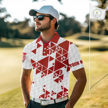 Load image into Gallery viewer, Funny Mens golf polo shirts Red and white custom I was one under today, under a tree, bush, water NQS11637