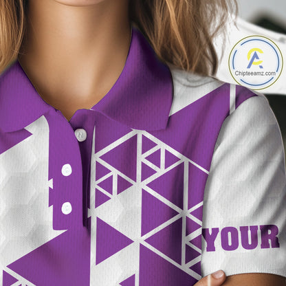 Funny Women golf polo shirts Purple and white custom I was one under today, under a tree, bush, water NQS11638