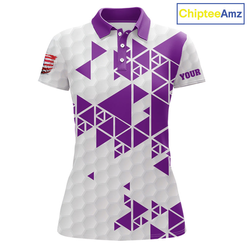 Funny Women golf polo shirts Purple and white custom I was one under today, under a tree, bush, water NQS11638
