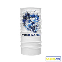 Load image into Gallery viewer, Largemouth Bass fishing blue camo UV protection Customize name long sleeves personalized fishing gifts NQS839
