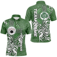 Load image into Gallery viewer, Green Irish Tribal Cross St Patrick's Day Mens bowling shirts Custom Lucky Bowling Team Jerseys NQS9382