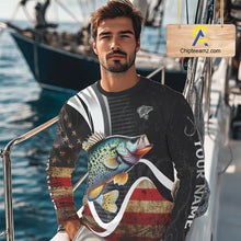 Load image into Gallery viewer, Personalized professional Crappie fishing shirts American Flag patriotic Crappie fishing jerseys NQS11460