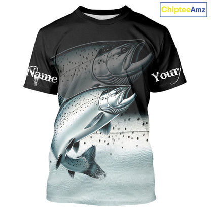 Salmon fishing scales Custom name sun protection personalized fishing gifts, Salmon fishing jerseys NQS10652