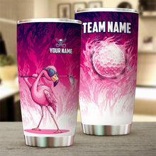 Load image into Gallery viewer, Pink Camo Flamingo Flame Golf Ball Custom Funny Stainless Steel Tumbler Cup - personalized golf gifts NQS9875
