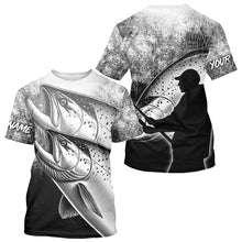 Load image into Gallery viewer, Black and white King Salmon Fishing Customize 3D All Over Printed Shirts Personalized Fishing Gifts NQS354