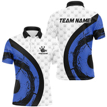 Load image into Gallery viewer, White Bowling Camo Mens bowling shirts Personalized Bowling Team Jerseys, Bowling Uniform | Blue NQS8494