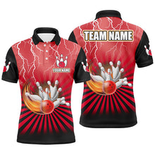 Load image into Gallery viewer, Mens Bowling Shirts Custom lightning storm vintage Bowling Team Jersey, gift for Bowlers | Red NQS8282