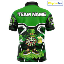 Load image into Gallery viewer, Funny Dart and Beer Green Shamrock  Men Dart Shirts Custom St Patrick Team Mens Dart Jerseys NQS11674