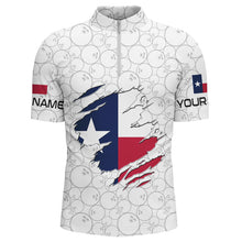 Load image into Gallery viewer, White Bowling Ball Camo Texas flag Bowling shirts for Men custom Team mens bowling League jerseys NQS8740