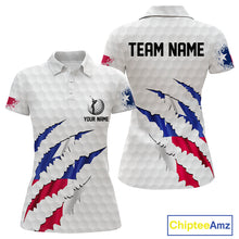 Load image into Gallery viewer, Personalized Texas Flag Women golf polo shirts, Custom Patriotic Golf Team Shirts For ladies NQS10156