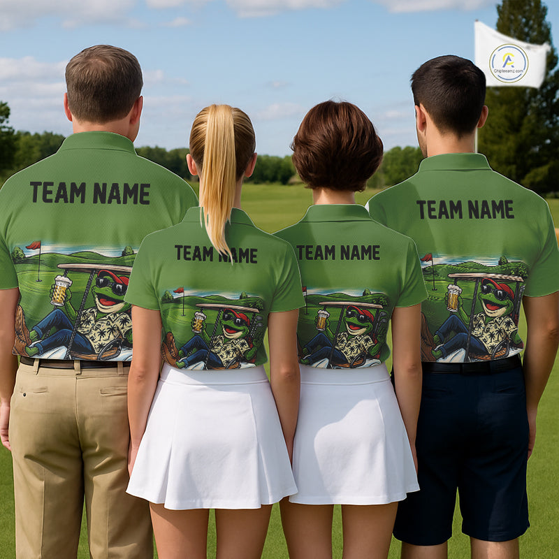 Funny Green frog Women's Golf polo shirts Custom golf outfit for ladies, personalized golf gifts NQS11300
