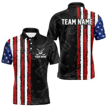 Load image into Gallery viewer, Black Camo American Flag Golf Polo Shirts For Men custom Patriotic golf outfit Team Jerseys NQS9727