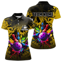 Load image into Gallery viewer, Colorful bowling jersey Polo, 1/4 Zip Shirt for Women Custom Bowling Team shirts for bowler| Yellow NQS9728