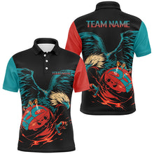 Load image into Gallery viewer, Personalized Retro Eagle Bowling Polo, 1/4 Zip Shirts for Men, Custom Team's Name Cool Bowler Jerseys NQS7892
