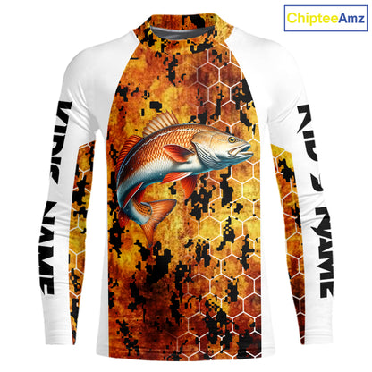 Redfish Fishing Scales Camo custom performance long sleeve Redfish fishing shirts NQS10005