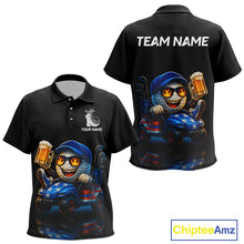Load image into Gallery viewer, Funny American Flag Golf ball Kid golf polo shirts custom golf and beer golf apparel for Kid NQS10009