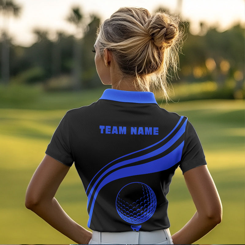 Personalized polo golf shirts for women custom black and blue Womens golf shirts team golf jersey NQS9430