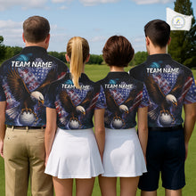 Load image into Gallery viewer, Smoke American Flag Eagle Women golf polo shirt Custom patriotic golf outfit ladies, unique golf gift NQS11541