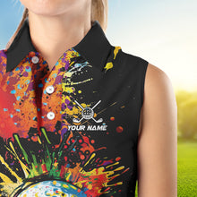 Load image into Gallery viewer, Colorful Golf ball jersey Women's golf sleeveless tops Custom Team Name golf uniform for ladies NQS9771