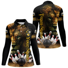 Load image into Gallery viewer, Lion Bowling Polo, Quarter Zip Shirt For Women Custom Bowling League Shirt Bowling Team Jerseys Outfit NQS8561