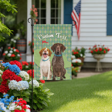 Load image into Gallery viewer, Custom text and pet photo green argyle pattern golf Garden Flag, Personalized Golfing Gift NQS9905
