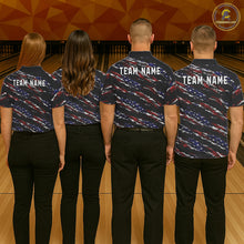 Load image into Gallery viewer, Black American Flag pattern bowling shirt for Women custom patriotic jersey team ladies bowling gifts NQS11552