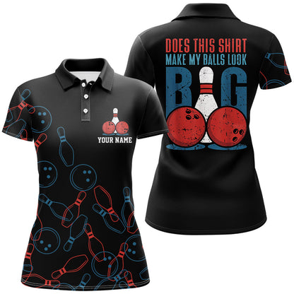 Funny Retro Women Bowling Shirts, Personalized Bowlers Jersey Does This Shirt Make My Balls Look Big NQS8574
