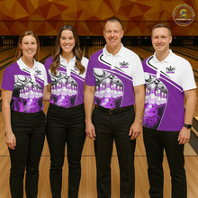 Load image into Gallery viewer, Funny Bowling Shirts For Men custom name There is no crying in bowling just lots of swearing | Purple NQS11351