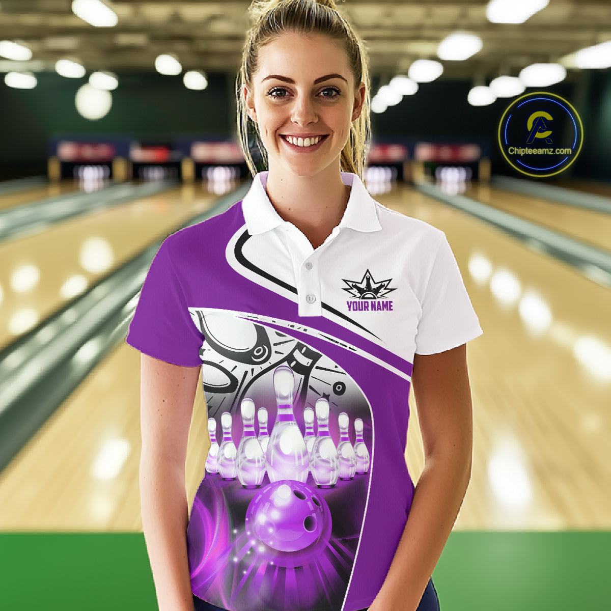 Funny Bowling Shirt For Women custom name There is no crying in bowling just lots of swearing| Purple NQS11351