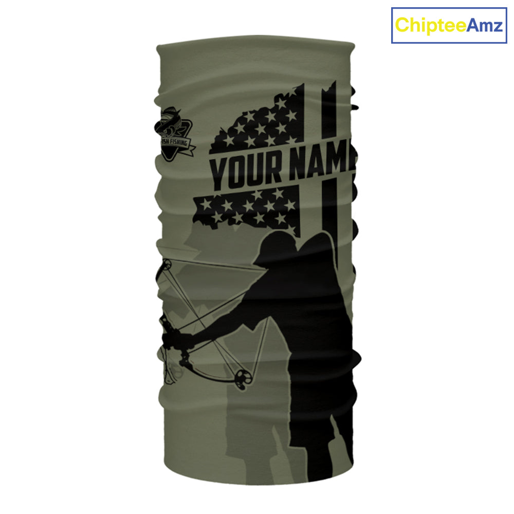 Redfish hunter bowfishing American flag Custom UV sun protection Long sleeve Fishing Shirts jerseys NQS9618