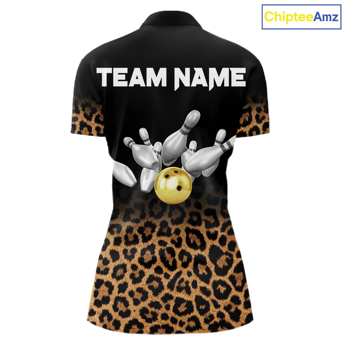 Custom Leopard Bowling Polo, Quarter Zip Jerseys for Women, Personalized Leopard Bowling Team shirts NQS11570