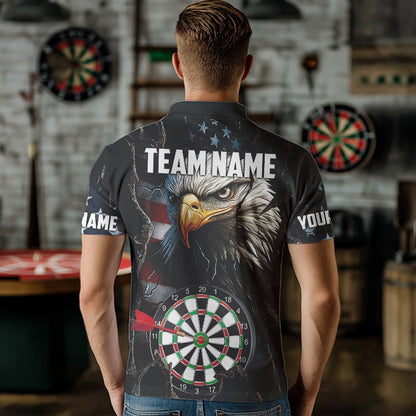 Personalized Eagle American flag Darts Team Shirts For Mens Custom Patriotic Darts League Jersey NQS9619