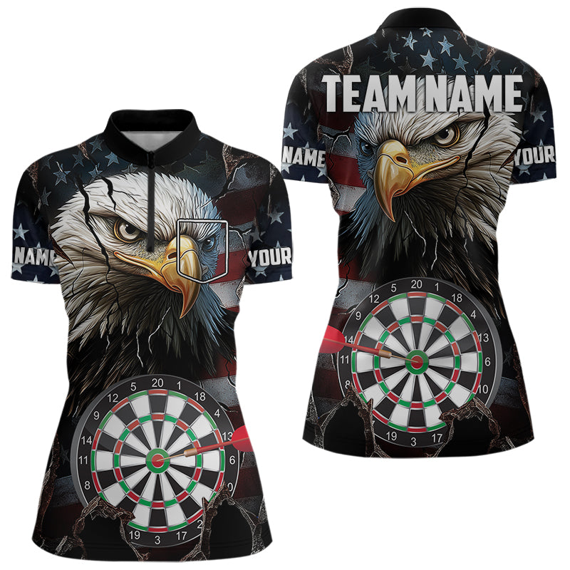 Eagle American flag Women Darts Team Shirts Custom Patriotic Darts Jersey NQS9619