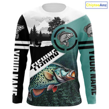 Load image into Gallery viewer, Crappie Fishing Customize Sun protection long sleeve fishing shirts, Personalized Fishing Gifts NQS420