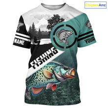 Load image into Gallery viewer, Crappie Fishing Customize Sun protection long sleeve fishing shirts, Personalized Fishing Gifts NQS420