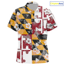 Load image into Gallery viewer, Maryland Flag tropical flower pattern Kid golf polos shirt Custom kid patriotic golf shirts NQS10064