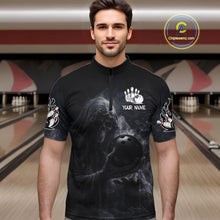 Load image into Gallery viewer, Custom Smoke Skull reaper Bowling Polo, 1/4 Zip Shirts for Men, Team bowling outfit Jerseys NQS11596