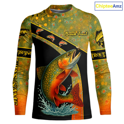 Brook Trout fishing scales UV protection Custom long sleeve fishing shirts, Trout fishing jerseys NQS10218