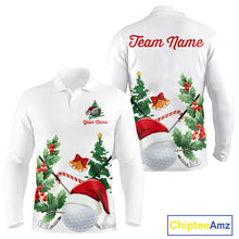 Load image into Gallery viewer, Christmas golf ball clubs Men's polo golf shirts Custom Christmas team golf jerseys NQS10805