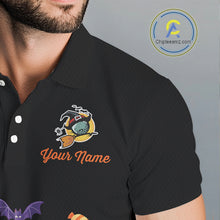 Load image into Gallery viewer, Funny pumpkin golf ball clubs Men's polo golf shirts Custom Halloween team golf jerseys NQS10807